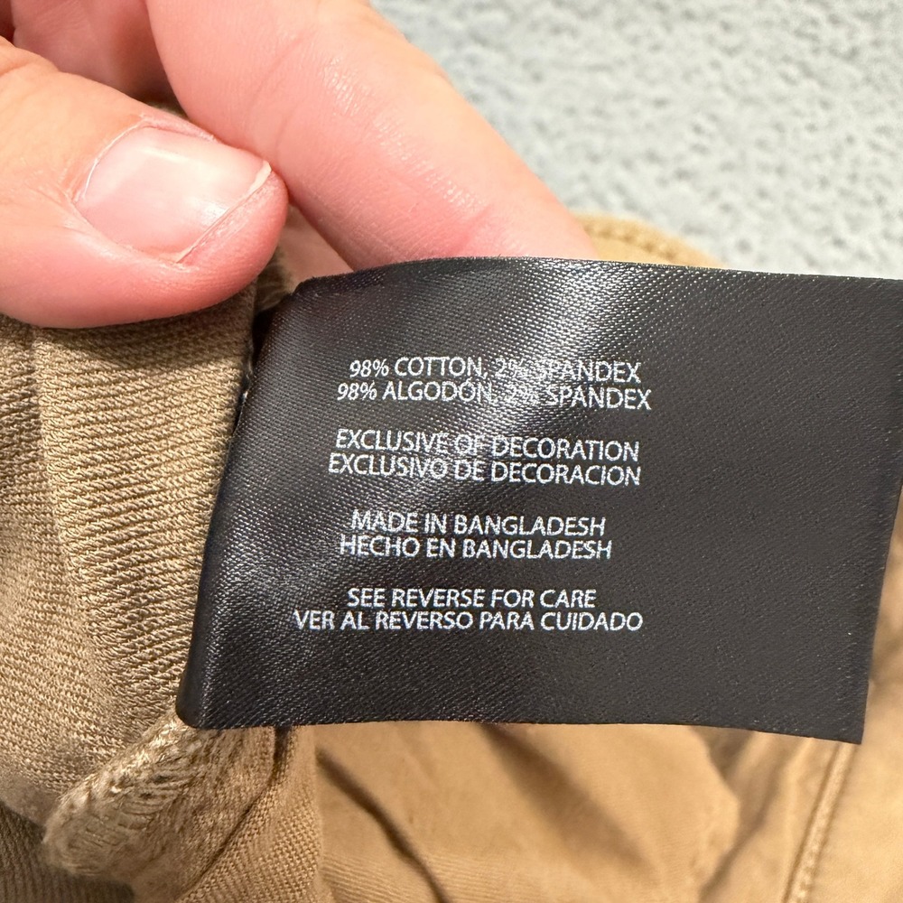 Banana Republic Twill Pants Mens 36x32 Tan 5-Pocket Straight Leg Stretch Khaki - Picture 5 of 12